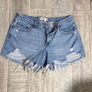 Abercrombie & Fitch Light Blue Distressed Jean Shorts